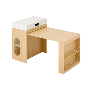 English Elm [video] Trexm Extendable Kitchen Island with Power Outlet Drawers and Rolling Base XW000028AAN