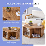 English Elm Hexagonal Mdf Coffee Table, Characteristic Pattern Stickers, Multi-Hole Design To Give More Storage Space, Simple and Convenient Design Makes It Suitable For All Kinds Of Style Scenes.