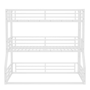 English Elm Twin Metal Triple Bunk Bed – Staggered Design With Safety Guardrails, Noise-Reduced, Space-Saving Style W1580S00168-GIGA