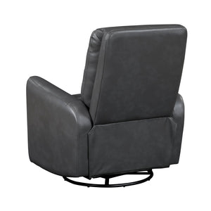 English Elm Glider Swivel Recliner Chair with Smooth Gliding Motion, Breathable Faux Leather, Luxurious Comfort and Space-Saving Design Gray 34 L x 31 W x 26.5 H B011P287701