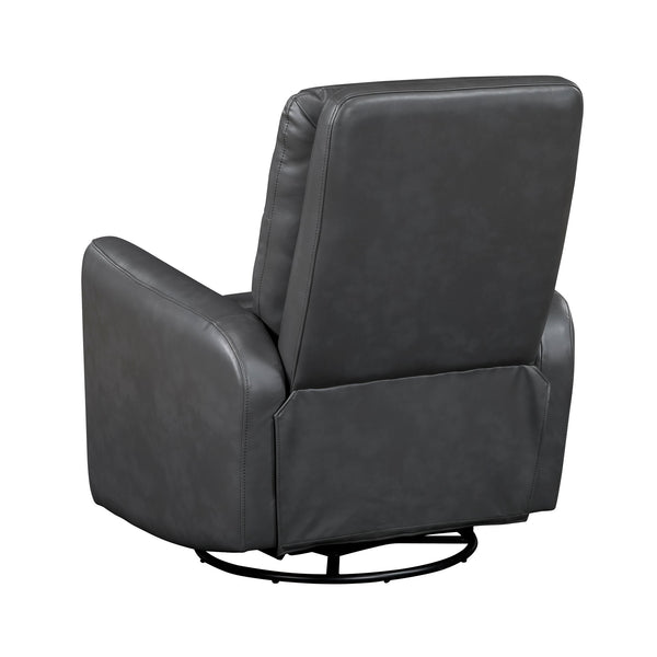 English Elm Glider Swivel Recliner Chair with Smooth Gliding Motion, Breathable Faux Leather, Luxurious Comfort and Space-Saving Design Gray 34 L x 31 W x 26.5 H B011P287701