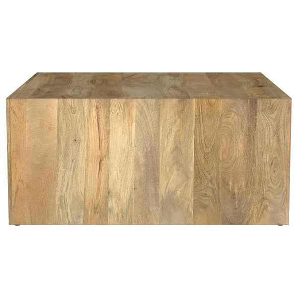 English Elm Mesa Solid Mango Wood Square Coffee Table with Open Shelf for Organic Living Rooms B062P440316
