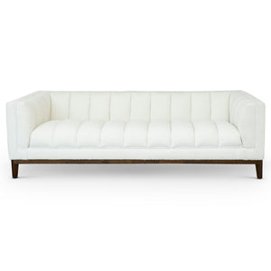 English Elm Ashcroft Furniture - Melissa Mid-Century Boucle Sofa in White or Brown - Pet-Friendly, Stain-Resistant, High-Density Comfort B183P231873