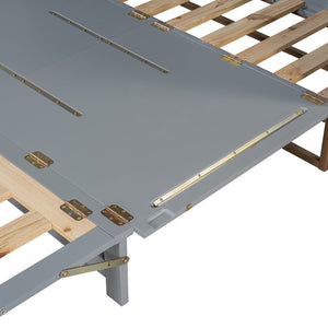 English Elm Queen Size Murphy Bed With Iron Legs - Modern Gray Design, Space-Saving Solution For Compact Living N820S00035E-GIGA