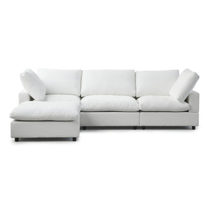 English Elm Sky Cloud L-Shaped 4-Seater Sectional Sofa With Washable Cushions And Storage Ottoman For Living Room B341S00001-GIGA