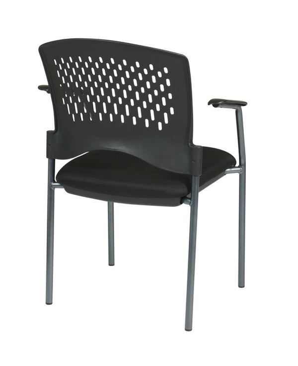 OSP Home Furnishings Titanium Finish Stackable Guest Chair with Padded Seat for Modern Office Waiting Areas 8610-30