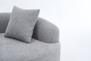 English Elm LY-042 Zen-Inspired S-Curved Dual-Depth Loveseat with Chenille Upholstery, Ready-to-Use Comfort Light Gray W2231P329726