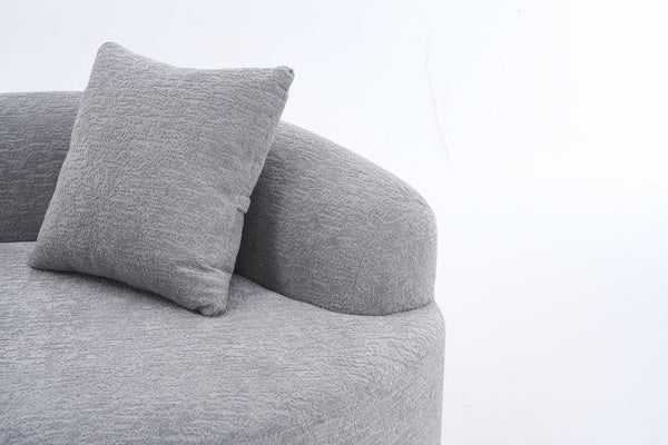 English Elm LY-042 Zen-Inspired S-Curved Dual-Depth Loveseat with Chenille Upholstery, Ready-to-Use Comfort Light Gray W2231P329726