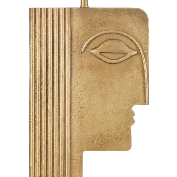 Thebes Antique Brass Table Lamp - Art Deco Inspired Design by Ian Thornton for Elegant Interiors