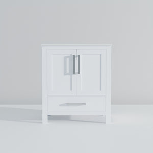 English Elm White 30" Bath Vanity with Cultured Marble Top, Solid Wood Frame, Soft-Close Drawer & Spacious Storage B2731P258995