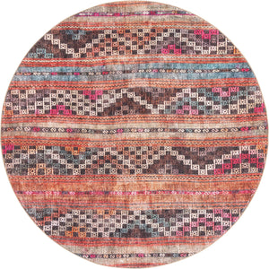 Unique Loom Timeless Andrew Machine Made Geometric Rug Multi, Blue/Gold/Green/Ivory/Rust Red/Pink/Beige/Black/Brown 7' 7" x 7' 9"