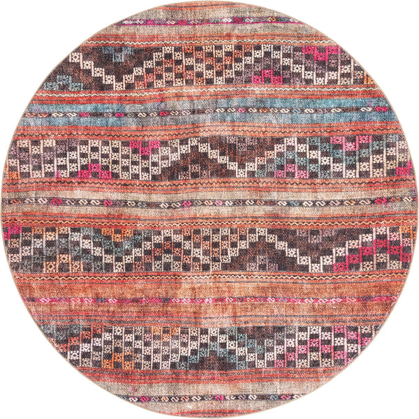 Unique Loom Timeless Andrew Machine Made Geometric Rug Multi, Blue/Gold/Green/Ivory/Rust Red/Pink/Beige/Black/Brown 7' 7" x 7' 9"
