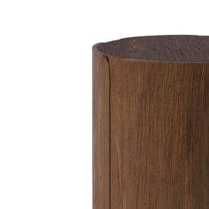 English Elm 19.29"h Tulip Mgo Round Accent Table Waterproof Wood Grain Finish Patio or Living Room Brown W757P387423