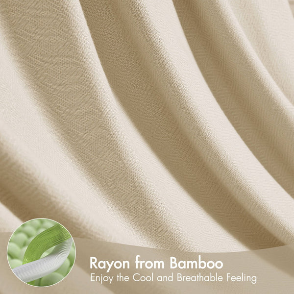 English Elm 1-piece King Jacquard Cotton Blend Blanket Aztec Woven Soft Breathable Bedroom Layer Ivory B035P437471