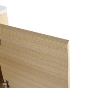 English Elm 24'' Wall-Mounted Bathroom Vanity With Artistic Ceramic Sink, Soft-Close Door & Space-Saving Design W999S00461