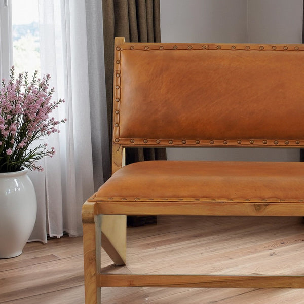 English Elm Talon Full-grain Leather Lounge Chair Solid Wood Frame Mid-century Modern Accent B183P301087