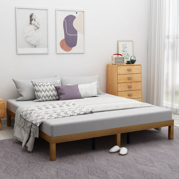 English Elm Queen Solid Wood Platform Bed Low Profile Slat Support No Box Spring Required W1917P169562
