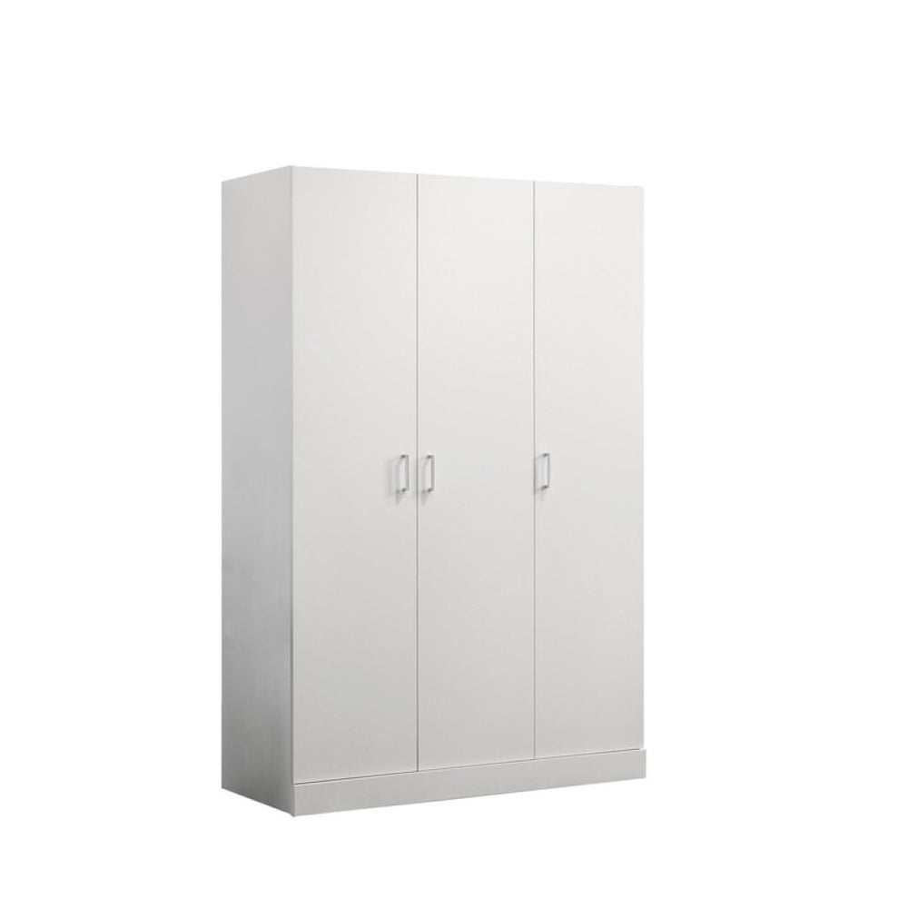 English Elm Donato Freestanding White Wardrobe Armoire with Hanging Rod and Adjustable Shelves B2749P413243