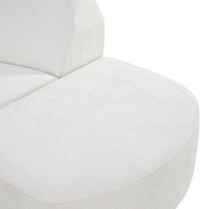 English Elm 111" Curved Sectional Sofa Set Plush Lamb Wool Upholstery Deep Seat Ottoman Lounge N767P371305B