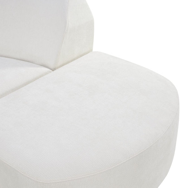 English Elm 111" Curved Sectional Sofa Set Plush Lamb Wool Upholstery Deep Seat Ottoman Lounge N767P371305B