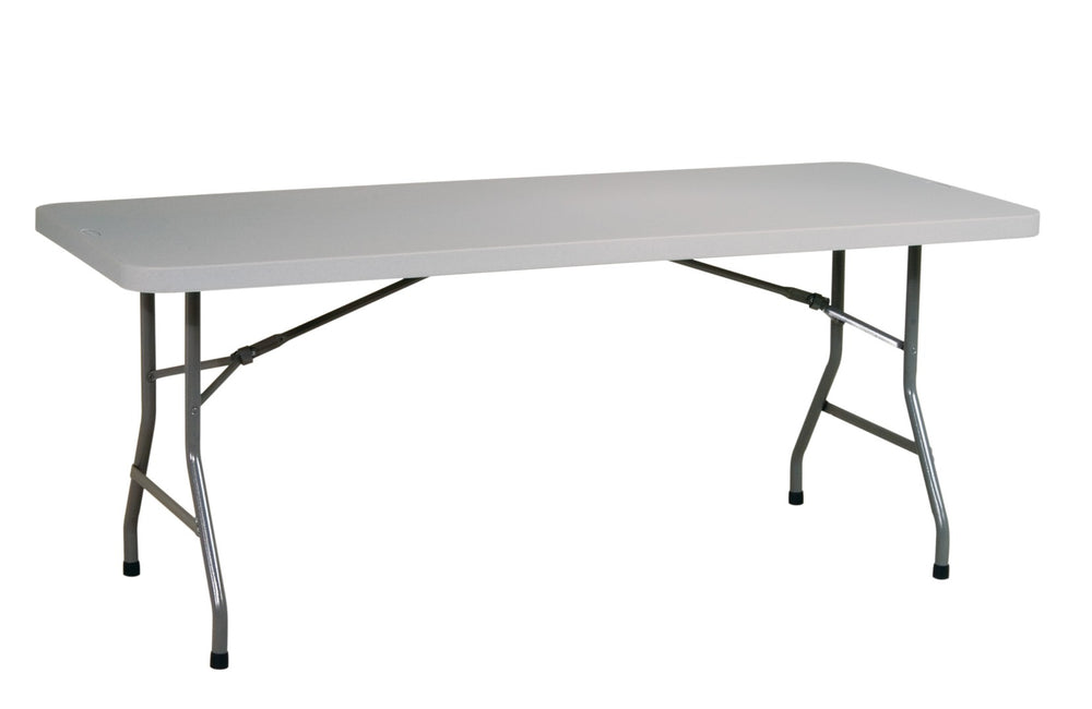 OSP Home Furnishings 5' Resin Top Folding Utility Table with Powder Coated Steel Frame for Indoor Outdoor Use 6' BT06Q