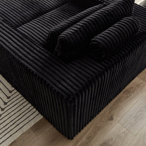 English Elm 75-Inch Corduroy Sponge Lounge Chair With Removable Footrest - Effortlessly Cozy For Any Space W834P206096