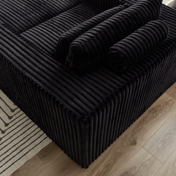 English Elm 75-Inch Corduroy Sponge Lounge Chair With Removable Footrest - Effortlessly Cozy For Any Space W834P206096