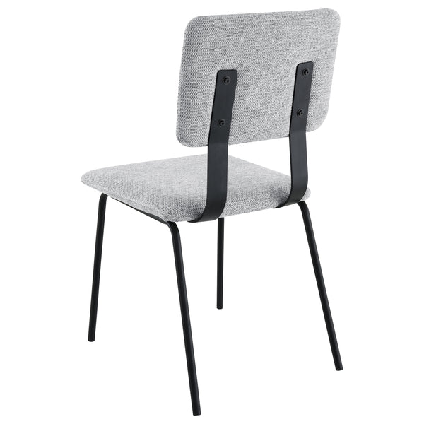 English Elm Valley Grey Fabric Upholstered Dining Side Chair Set of 2 — Slim Modern Minimalist U-Shaped Legs Comfort B062P299816