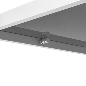 English Elm Rectangle Coffee Table - Modern Gray Tempered Glass Top With Stylish White Legs For Living Room Elegance W241139569-GIGA