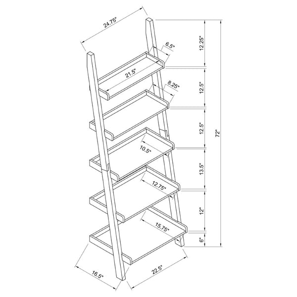 English Elm Blackburn Three Piece Ladder Bookshelf Set with Drawers for Living Room Decor B062S01465