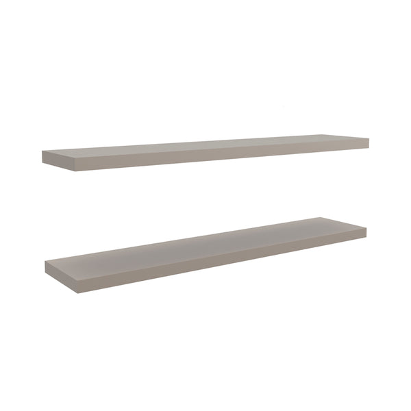 English Elm Floating Shelf Lyle Taupe - Set of 2 Engineered Wood Wall Shelves 47" Space-Saving Modern Decor B092P238742