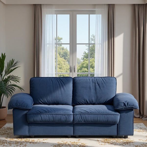 English Elm Fx-P20M-2S-Rb Contemporary Blue 2-Seat Loveseat Sofa With Hidden Storage For Small Spaces & Style W576S00235