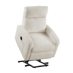 English Elm Contemporary Power Lift Chair Recliner with Plush Corduroy, Foam-Over-Coil Support & Side Pocket Beige 31 L x 29 W x 24 H B011P395829