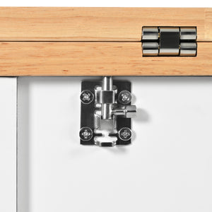 English Elm K&K Kitchen Island with Foldable Countertop, Spacious Mobile Storage Cart, Soft-Close Doors, Durable Rubberwood Top and Locking Wheels White N707P173036W