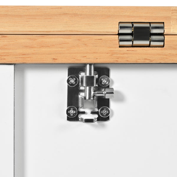 English Elm K&K Kitchen Island with Foldable Countertop, Spacious Mobile Storage Cart, Soft-Close Doors, Durable Rubberwood Top and Locking Wheels White N707P173036W