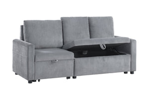 English Elm Ottavio Corduroy Sofa with Pull Out Chaise Underseat Storage and Side Pockets B2749S00257