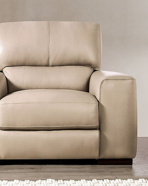 English Elm High Marsicano Chair Taupe Italian Leather, Tight Back, Track Arms, High-Density Foam, Wooden Legs, 42.5"W x 39"H B2741P380791