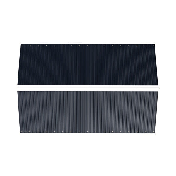 English Elm Campcraft 8x12 Outdoor Metal Storage Shed Lockable Weatherproof Backyard Tool House Dark Gray W1598S00042