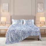 Madison Park Essentials Printed Satin Glam/Luxury Sheet Set MPE20-1028 Blue Marble