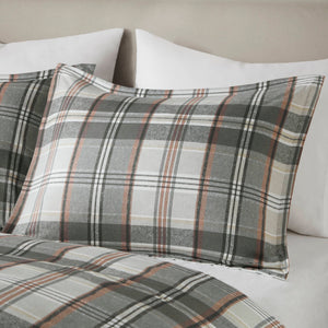 English Elm Plaid Twin/Twin XL Duvet Cover Set - 100% Microfiber, Anti-Microbial, Soft Printed Plaid with Solid Reverse B035P294219