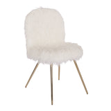 OSP Home Furnishings Julia Chair White/Gold