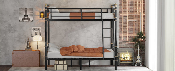 English Elm Full Xl Over Queen Metal Bunk Bed – Stylish Industrial Design With Detachable Feature For Teens! W2580S00013