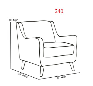 Fusion Celadon Vernon Sage Accent Chair - Unique Design With Sloped Arms, Durable Fabric & Coffee Finish Legs Green Ws,100% Polypropylene 240 Vernon Sage Accent Chair