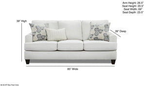 Fusion Max Pearl Transitional Grey Sofa With Reversible Cushions & Stylish Accent Pillows For Comfort Grey Ws ,100% Polypropylene  68-00-kp Max Pearl Sofa