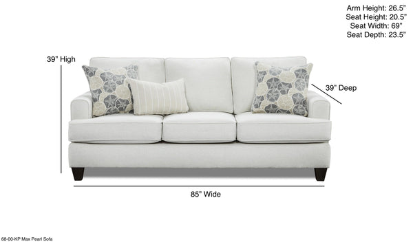 Fusion Max Pearl Queen Sleep Sofa In Grey - Stylish, Space-saving Design With Innerspring Mattress & Pillows Grey Ws ,100% Polypropylene  68-04-kp Max Pearl Queen Sleep Sofa