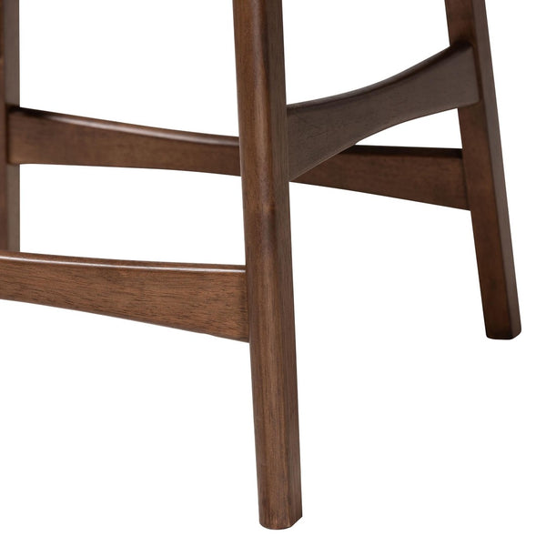 Baxton Studio Baxton Studio Latina Counter Stool Set of 2 - Mid-Century Modern Black Faux Leather & Walnut Finish Latina Barstool-Black PVC