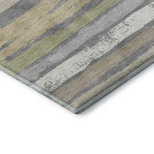 HomeRoots 10' X 14' Stylish Striped Washable Area Rug with UV Protection - Perfect for Living Spaces & Patios! 680019