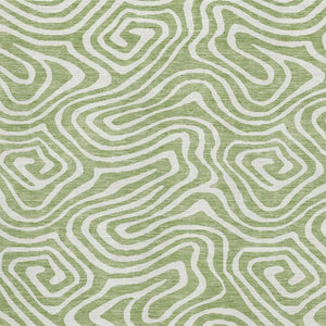 HomeRoots 5' X 8' Artichoke Green Abstract Washable Area Rug with UV Protection for Modern Homes & Families 680057