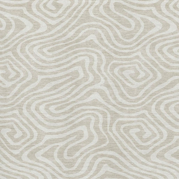 HomeRoots 5' X 8' Beige And Ivory Abstract Area Rug - Durable, Stain Resistant, Washable with UV Protection 680063
