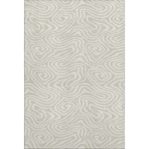 HomeRoots 9' X 12' Abstract Beige and Ivory Area Rug - Washable, Stain-Resistant with UV Protection for Homes 680066